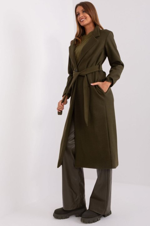 Płaszcz Damski Model TW-PL-BI-5312-1.31 Khaki - Och Bella - s Płaszcz Damski Model TW-PL-BI-5312-1.31 Khaki - Och Bella - s