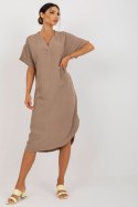 Sukienka Model TW-SK-BE-AZ101.40P Dark Beige - Och Bella - S Sukienka Model TW-SK-BE-AZ101.40P Dark Beige - Och Bella - S