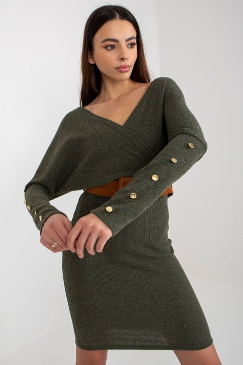 Sukienka Model TW-SK-BE-BQ183.19 Khaki - Och Bella - M Sukienka Model TW-SK-BE-BQ183.19 Khaki - Och Bella - M