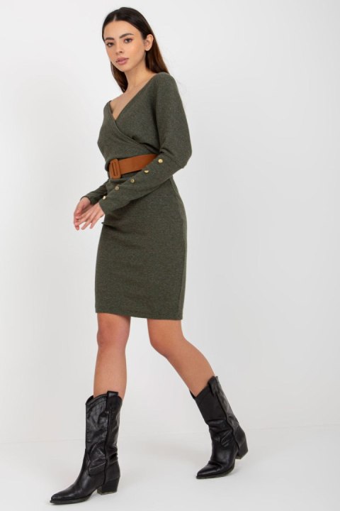 Sukienka Model TW-SK-BE-BQ183.19 Khaki - Och Bella - M Sukienka Model TW-SK-BE-BQ183.19 Khaki - Och Bella - M