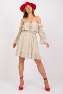 Sukienka Model TW-SK-BI-1189.47 Beige - Och Bella - uniwersalny Sukienka Model TW-SK-BI-1189.47 Beige - Och Bella - uniwersalny