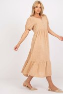 Sukienka Model TW-SK-BI-25504.19P Camel - Och Bella - S Sukienka Model TW-SK-BI-25504.19P Camel - Och Bella - S