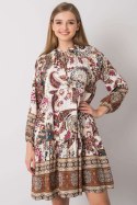 Sukienka Model TW-SK-BI-H3806.34X White/Brown - Och Bella - uniwersalny