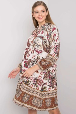 Sukienka Model TW-SK-BI-H3806.34X White/Brown - Och Bella - uniwersalny