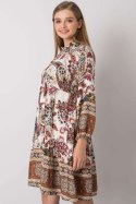 Sukienka Model TW-SK-BI-H3806.34X White/Brown - Och Bella - uniwersalny