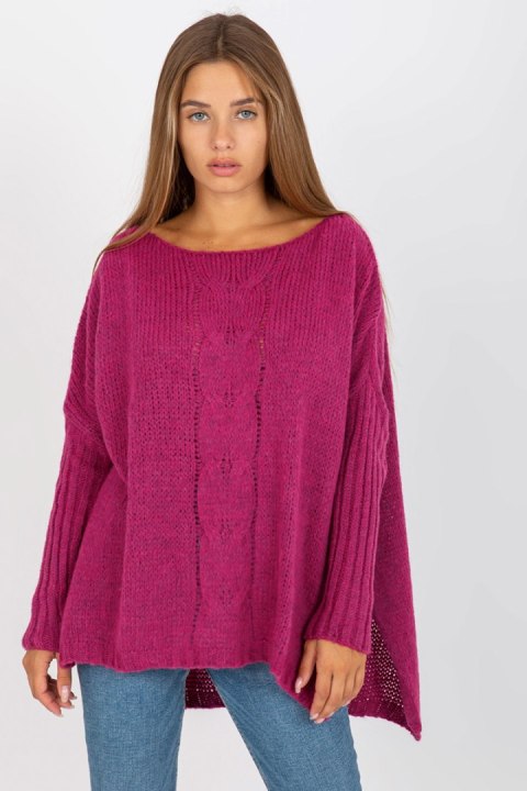 Sweter Damski Model TW-SW-BI-M559.08X Fuksja - Och Bella - uniwersalny Sweter Damski Model TW-SW-BI-M559.08X Fuksja - Och Bella - uniwersalny