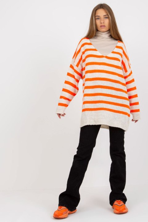 Sweter Damski Model TW-SW-BI-M59.25 Orange - Och Bella - uniwersalny Sweter Damski Model TW-SW-BI-M59.25 Orange - Och Bella - uniwersalny