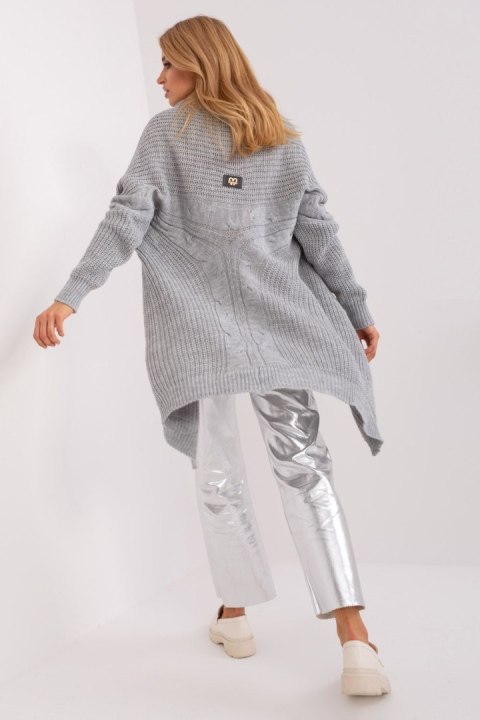 Sweter Kardigan Model TW-SW-BI-305.99P Grey - Och Bella - uniwersalny Sweter Kardigan Model TW-SW-BI-305.99P Grey - Och Bella - uniwersalny