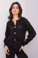 Sweter Kardigan Model TW-SW-BI-591.60 Black - Och Bella - uniwersalny Sweter Kardigan Model TW-SW-BI-591.60 Black - Och Bella - uniwersalny