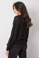 Sweter Kardigan Model TW-SW-BI-591.60 Black - Och Bella - uniwersalny Sweter Kardigan Model TW-SW-BI-591.60 Black - Och Bella - uniwersalny