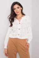 Sweter Kardigan Model TW-SW-BI-591.60 Ecru - Och Bella - uniwersalny Sweter Kardigan Model TW-SW-BI-591.60 Ecru - Och Bella - uniwersalny