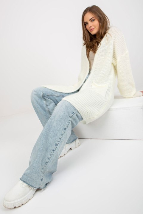 Sweter Kardigan Model TW-SW-BI-9019.82 Ecru - Och Bella - uniwersalny Sweter Kardigan Model TW-SW-BI-9019.82 Ecru - Och Bella - uniwersalny