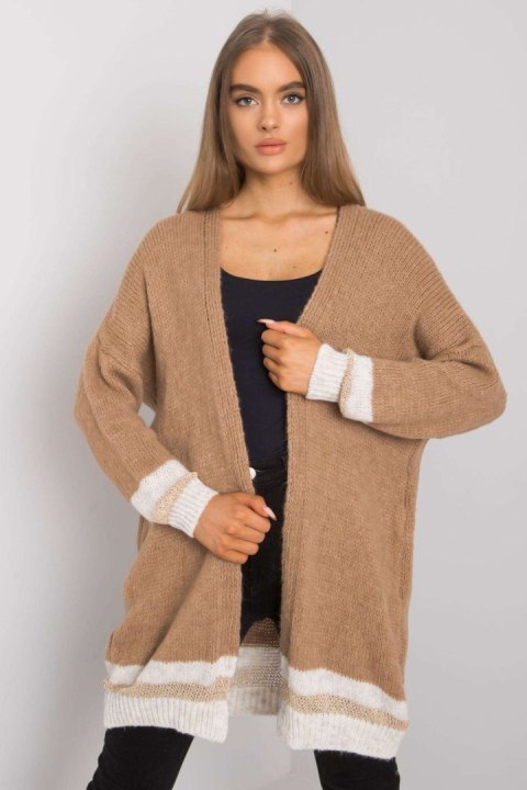 Sweter Kardigan Model TW-SW-BI-A21768.21 Camel - Och Bella - uniwersalny Sweter Kardigan Model TW-SW-BI-A21768.21 Camel - Och Bella - uniwersalny
