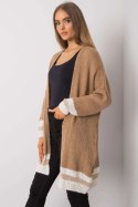 Sweter Kardigan Model TW-SW-BI-A21768.21 Camel - Och Bella - uniwersalny Sweter Kardigan Model TW-SW-BI-A21768.21 Camel - Och Bella - uniwersalny