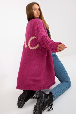 Sweter Kardigan Model TW-SW-BI-M2201.87 Fuksja - Och Bella - uniwersalny