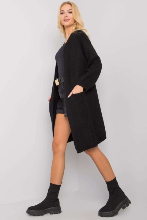 Sweter Kardigan Model TW-SW-BI-ZS5007.82 Black - Och Bella - uniwersalny Sweter Kardigan Model TW-SW-BI-ZS5007.82 Black - Och Bella - uniwersalny