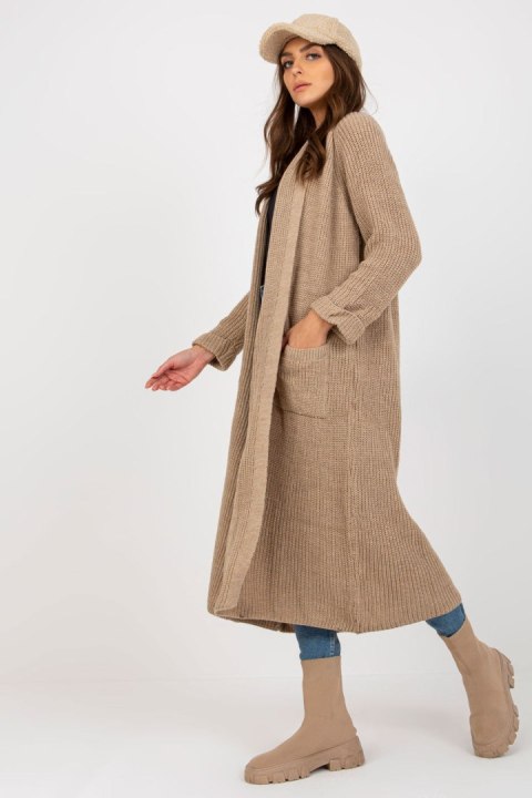 Sweter Kardigan Model TW-SW-BL-2453.91P Beige - Och Bella - uniwersalny Sweter Kardigan Model TW-SW-BL-2453.91P Beige - Och Bella - uniwersalny