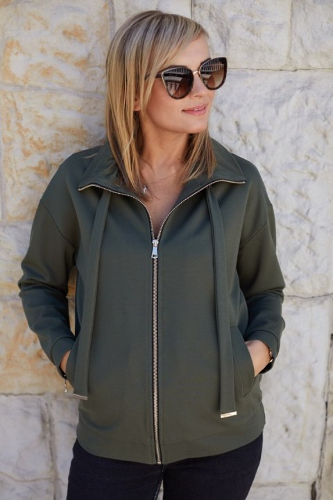 Bluza Damska Model M365/2 Khaki - La Aurora - 44 Bluza Damska Model M365/2 Khaki - La Aurora - 44