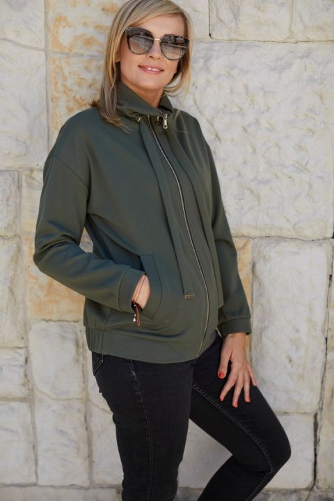 Bluza Damska Model M365/2 Khaki - La Aurora - 44 Bluza Damska Model M365/2 Khaki - La Aurora - 44