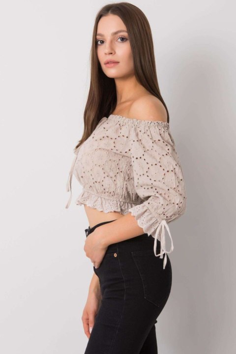 Bluzka Model TW-TP-BI-25455.43 Beige - Och Bella - M Bluzka Model TW-TP-BI-25455.43 Beige - Och Bella - M