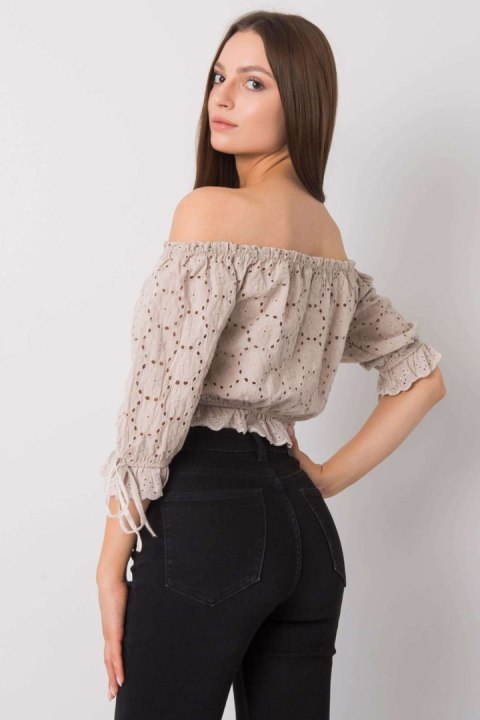 Bluzka Model TW-TP-BI-25455.43 Beige - Och Bella - s Bluzka Model TW-TP-BI-25455.43 Beige - Och Bella - s