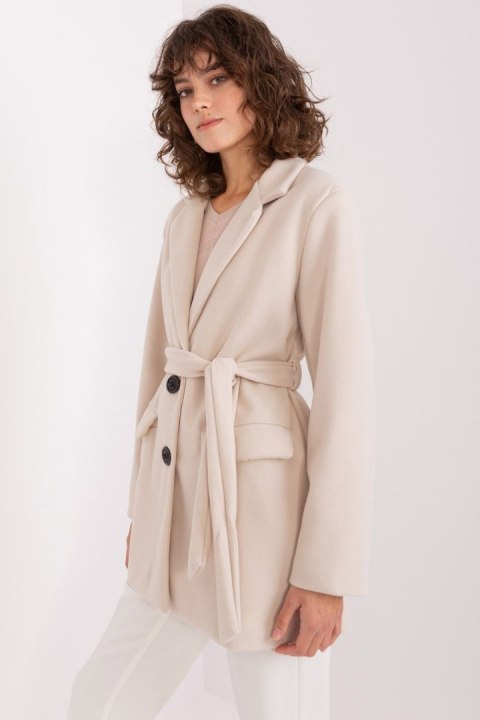 Płaszcz Damski Model TW-PL-BI-2022320.01X Light Beige - Och Bella - M Płaszcz Damski Model TW-PL-BI-2022320.01X Light Beige - Och Bella - M