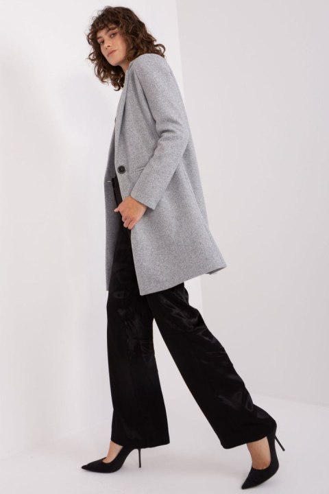 Płaszcz Damski Model TW-PL-BI-23314.00P Grey - Och Bella - M Płaszcz Damski Model TW-PL-BI-23314.00P Grey - Och Bella - M