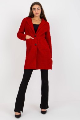 Płaszcz Damski Model TW-PL-BI-7372.18 Dark Red - Och Bella - uniwersalny