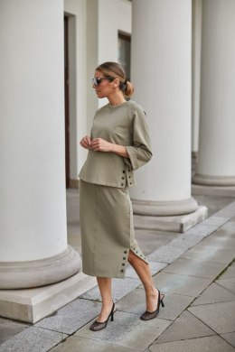 Spódnica Komplet Model M329/2 Khaki - La Aurora - 38