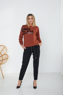 Spodnie Komplet Model M337/5 Cegła/Black - La Aurora - 36