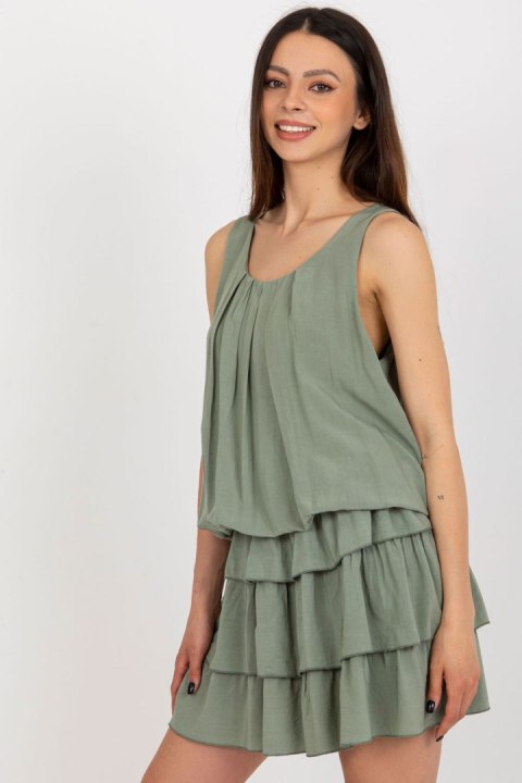 Sukienka Model TW-SK-BI-8139.44 Khaki - Och Bella - uniwersalny Sukienka Model TW-SK-BI-8139.44 Khaki - Och Bella - uniwersalny