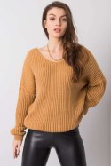 Sweter Damski Model TW-SW-BI-19710.11 Camel - Och Bella - uniwersalny Sweter Damski Model TW-SW-BI-19710.11 Camel - Och Bella - uniwersalny