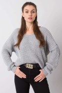 Sweter Damski Model TW-SW-BI-19710.11 Grey - Och Bella - uniwersalny Sweter Damski Model TW-SW-BI-19710.11 Grey - Och Bella - uniwersalny