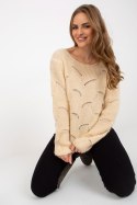 Sweter Damski Model TW-SW-BI-9030.08 Beige - Och Bella - uniwersalny Sweter Damski Model TW-SW-BI-9030.08 Beige - Och Bella - uniwersalny