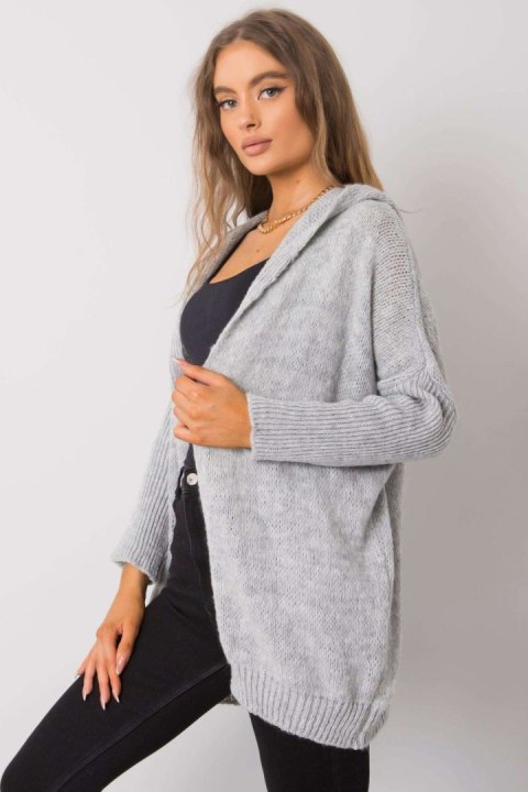 Sweter Kardigan Model TW-SW-BI-6911.15 Grey - Och Bella - uniwersalny Sweter Kardigan Model TW-SW-BI-6911.15 Grey - Och Bella - uniwersalny