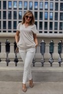Bluzka Model M386/1 Lurex/Beige - La Aurora - 40 Bluzka Model M386/1 Lurex/Beige - La Aurora - 40
