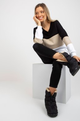 Bluza Damska Model RV-BL-8377.89 Black/Beige - Relevance - uniwersalny
