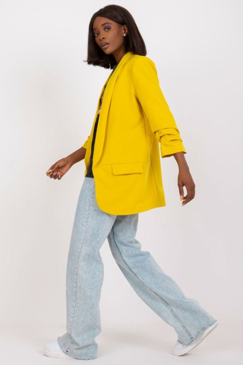Marynarka Model DHJ-MA-7684.15P Light Yellow - Italy Moda - XXL Marynarka Model DHJ-MA-7684.15P Light Yellow - Italy Moda - XXL