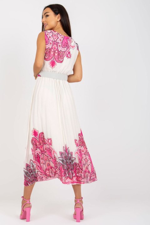 Sukienka Model DHJ-SK-13128.61 White/Pink - Italy Moda - uniwersalny Sukienka Model DHJ-SK-13128.61 White/Pink - Italy Moda - uniwersalny
