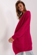 Sweter Kardigan Model DHJ-SW-1009.09P Fuksja - Italy Moda - uniwersalny Sweter Kardigan Model DHJ-SW-1009.09P Fuksja - Italy Moda - uniwersalny