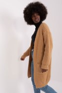 Sweter Kardigan Model DHJ-SW-1009.09P Camel - Italy Moda - uniwersalny Sweter Kardigan Model DHJ-SW-1009.09P Camel - Italy Moda - uniwersalny
