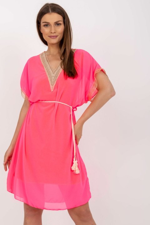 Sukienka Model DHJ-SK-1508.12 Fluo Pink - Italy Moda - uniwersalny