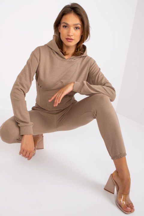 Spodnie Komplet Model EM-KMPL-378.04 Dark Beige - Ex Moda - M Spodnie Komplet Model EM-KMPL-378.04 Dark Beige - Ex Moda - M