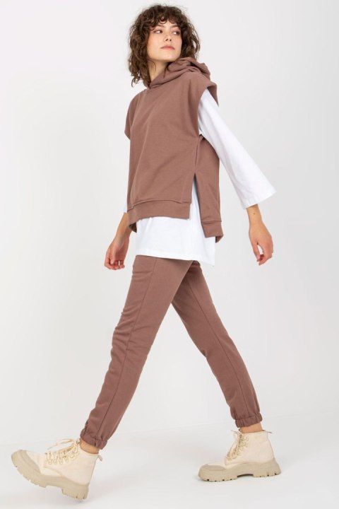 Spodnie Komplet Model EM-KMPL-764.64 Brown - Ex Moda - uniwersalny Spodnie Komplet Model EM-KMPL-764.64 Brown - Ex Moda - uniwersalny