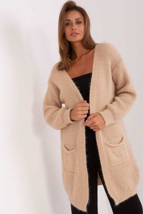 Sweter Kardigan Model DHJ-SW-1009.09P Beige - Italy Moda - uniwersalny