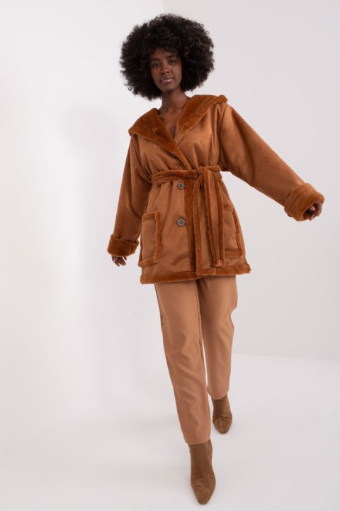 Płaszcz Damski Model LK-KR-509459.96P Light Brown - Lakerta - M/L Płaszcz Damski Model LK-KR-509459.96P Light Brown - Lakerta - M/L