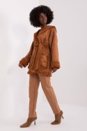 Płaszcz Damski Model LK-KR-509459.96P Light Brown - Lakerta - S/M Płaszcz Damski Model LK-KR-509459.96P Light Brown - Lakerta - S/M