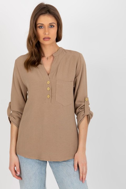 Bluzka Model WN-KS-VE51.11X Dark Beige - Rue Paris - S