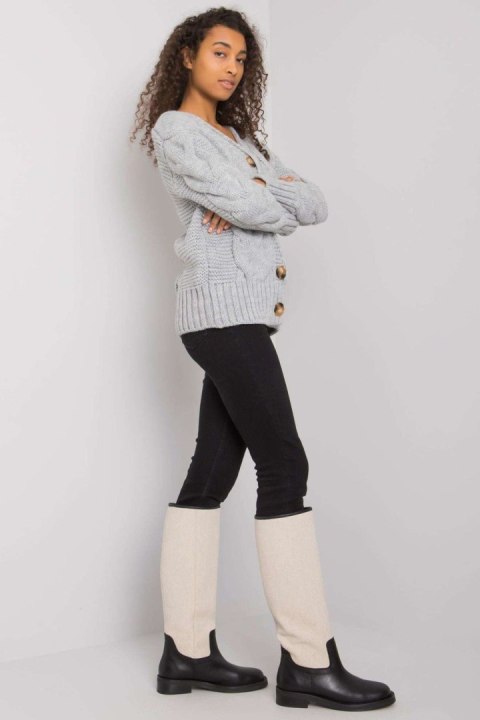 Sweter Damski Model LC-SW-A1.28X Grey - Rue Paris - uniwersalny Sweter Damski Model LC-SW-A1.28X Grey - Rue Paris - uniwersalny