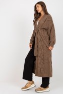 Sweter Kardigan Model LC-SW-8020.16P Brown - Rue Paris - uniwersalny Sweter Kardigan Model LC-SW-8020.16P Brown - Rue Paris - uniwersalny